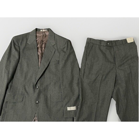 Dave Rubin Two-Piece Suit Set Blazer & Pants GrayWool BlendSize ~40R / 32W